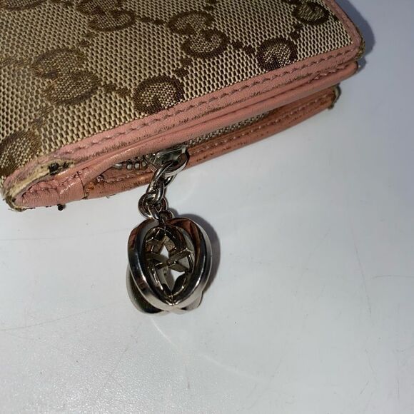 Authentic GUCCI GG Logo Leather Trim Long Clutch Wallet - Picture 4 of 9